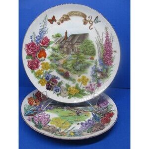 Reco English Country Garden And Dutch Country Garden 9 1/4" Plates Dot Barlowe